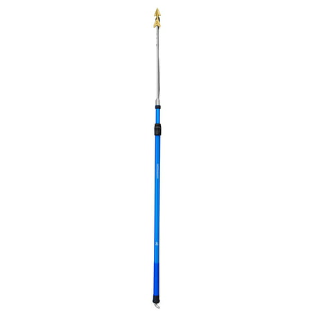 Cuda Telescoping Threaded Harpoon, 44" to 72.5", Stainless Steel, Brass Dart and Rope, for Fishing