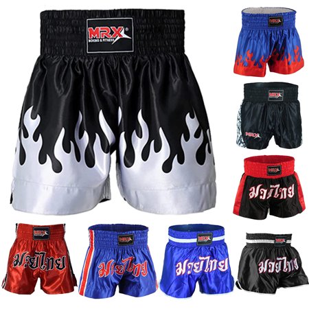 Men Boxing Shorts MMA Mauy Thai Training Fitness Gym Cage Fight Kickboxing Trunks Clothing Black Silver Flame XX-Large